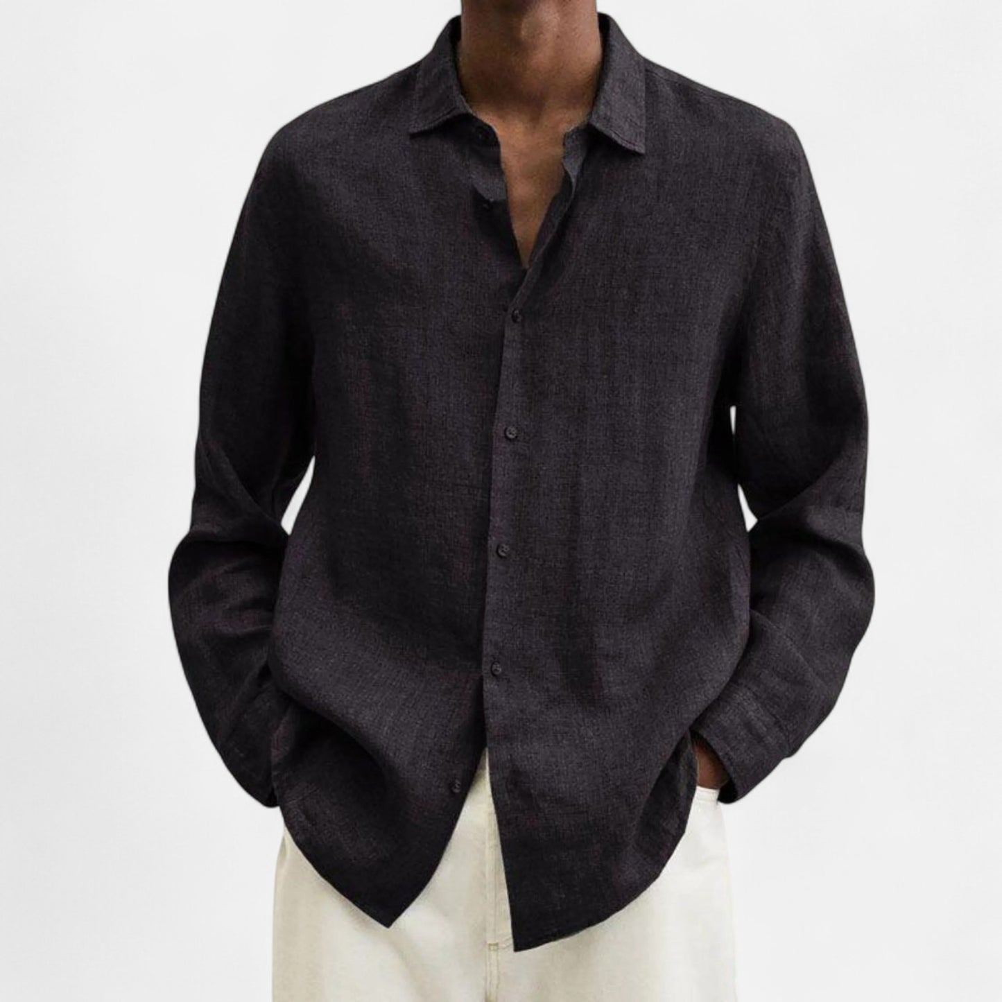 Delvoir | Men’s Classic Fit Linen Shirt – Timeless Comfort, Effortless Sophistication