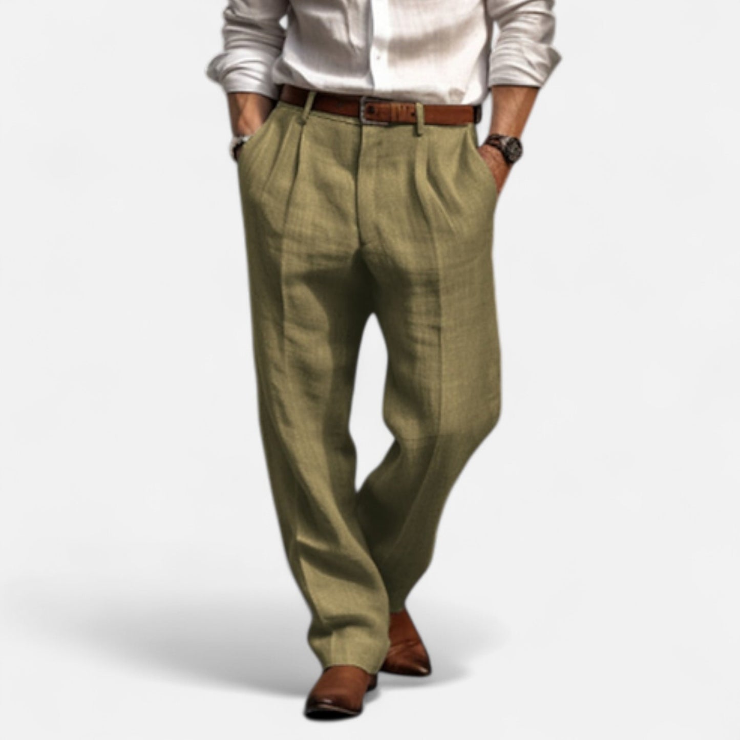 Delvoir | Men’s Pleated Trousers – Structured Elegance, Contemporary Comfort