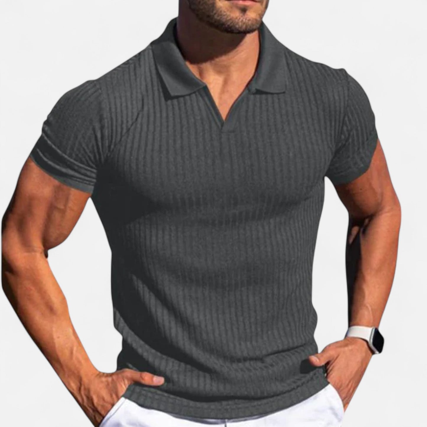 Delvoir | Men’s Muscle Fit Polo Shirt – Sculpted Elegance, Everyday Performance
