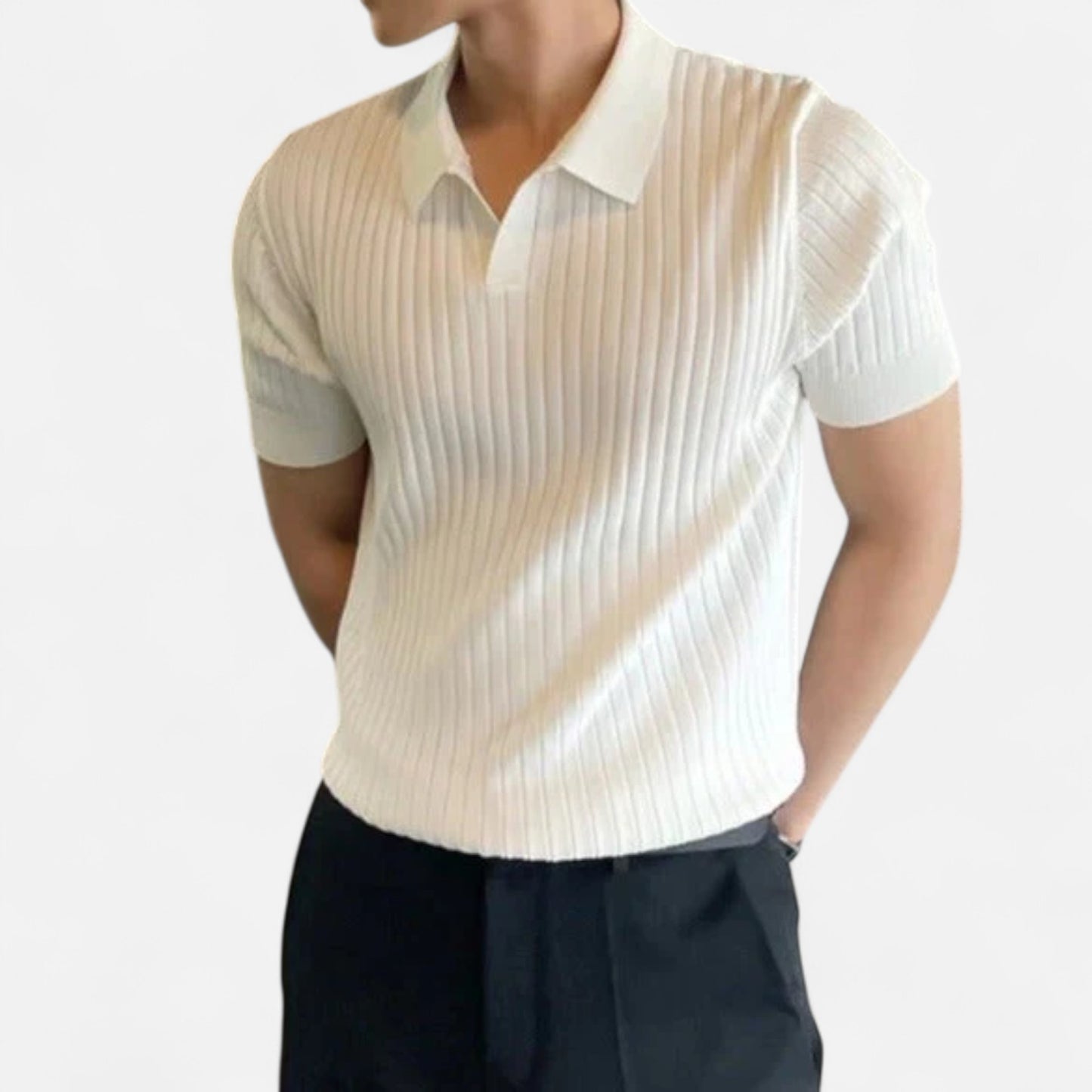 Delvoir | Men’s Summer Slim Fit Polo Shirt – Tailored Elegance, Lightweight Comfort