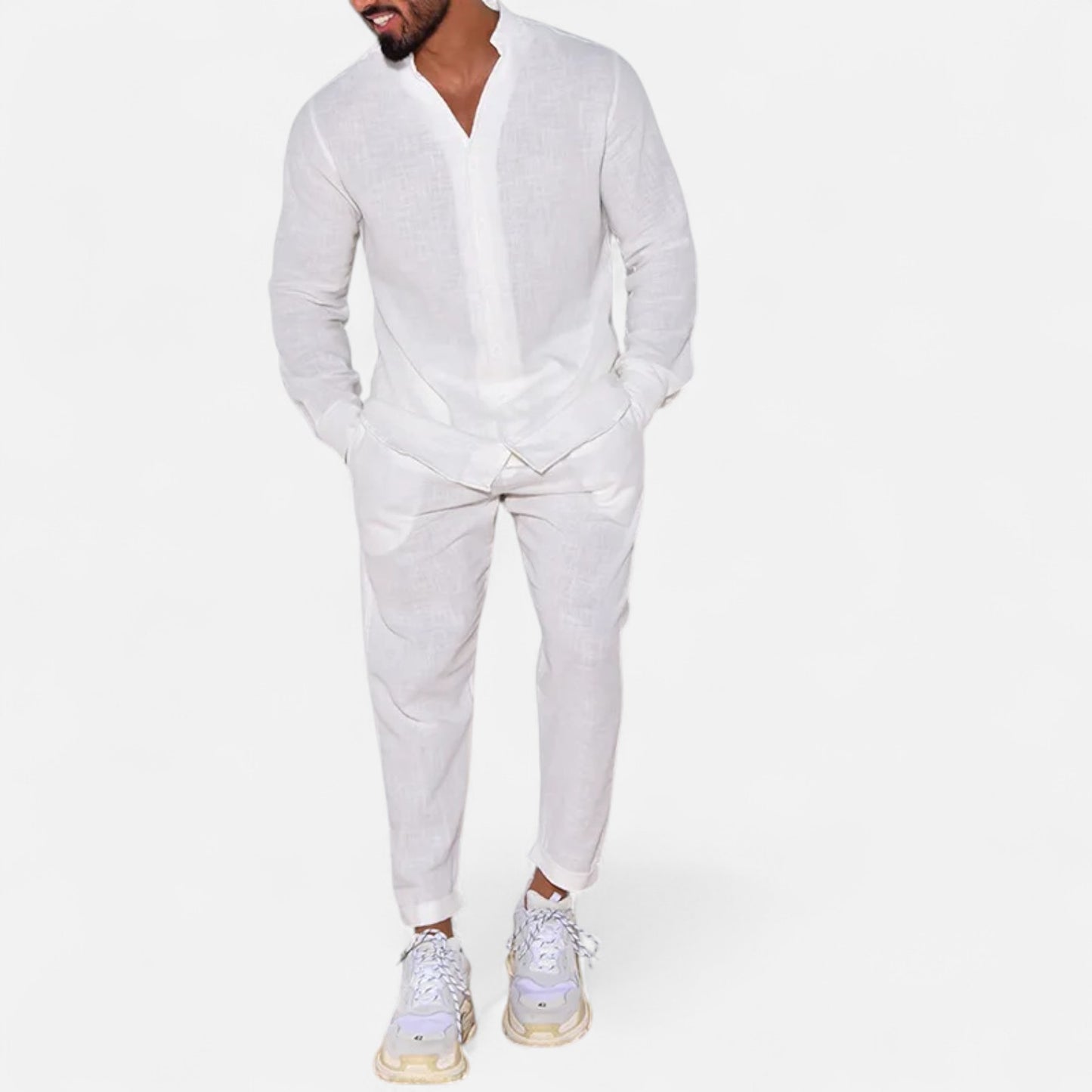 Delvoir | Men’s Long Sleeve Two-Piece Set – Refined Comfort, Effortless Versatility