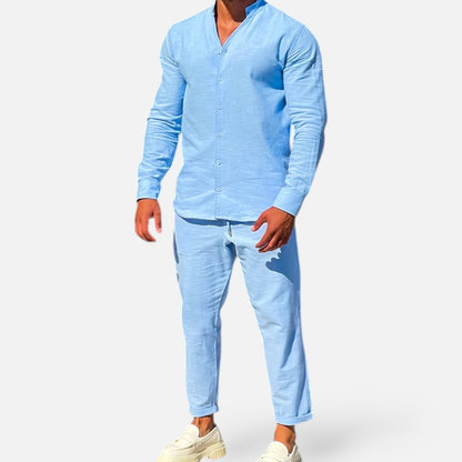 Delvoir | Men’s Long Sleeve Two-Piece Set – Refined Comfort, Effortless Versatility