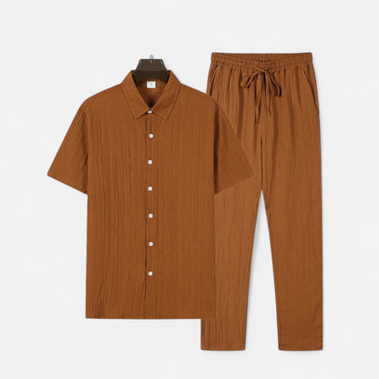 Delvoir | Men’s Long Two-Piece Set – Relaxed Refinement, All-Season Versatility