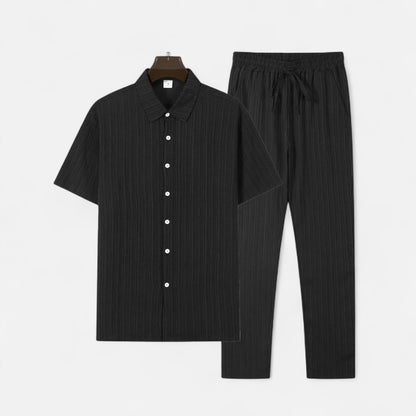 Delvoir | Men’s Long Two-Piece Set – Relaxed Refinement, All-Season Versatility