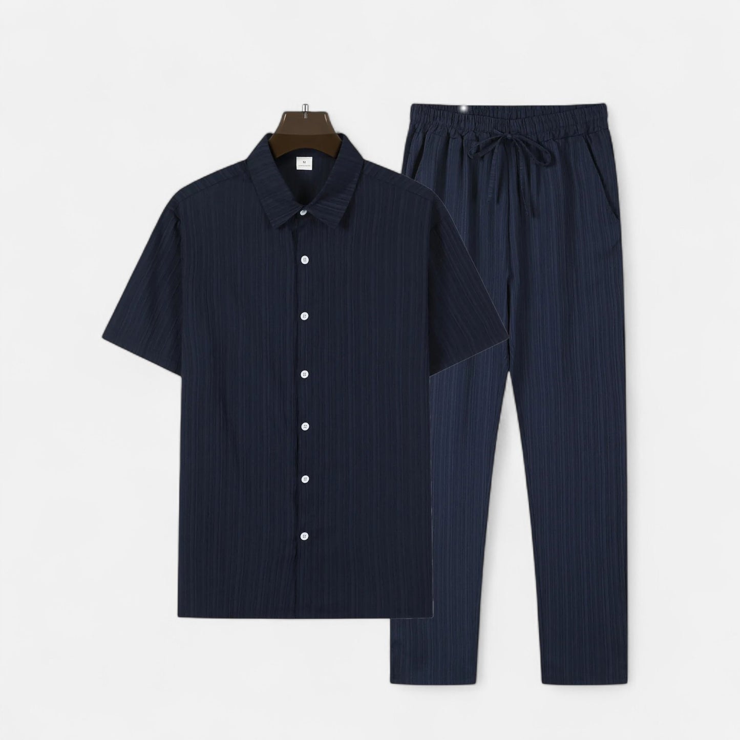 Delvoir | Men’s Long Two-Piece Set – Relaxed Refinement, All-Season Versatility
