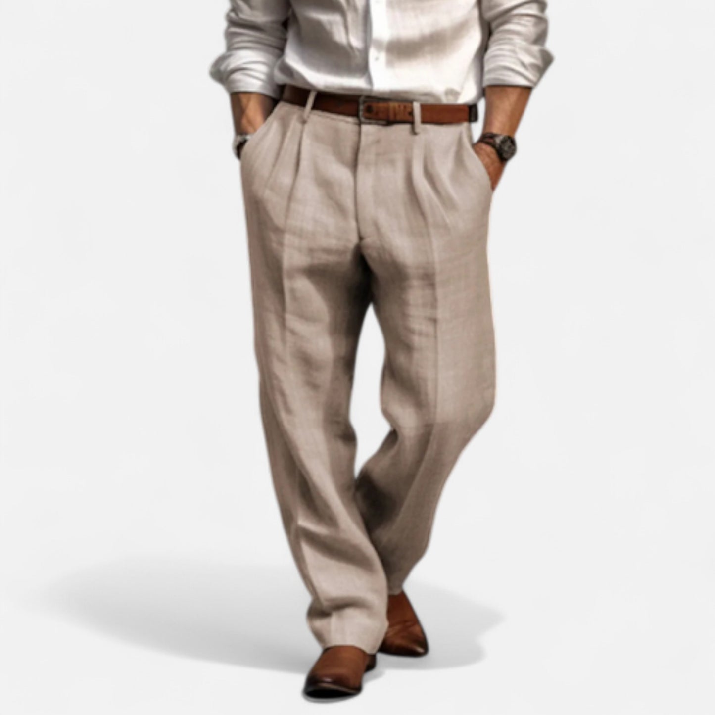 Delvoir | Men’s Pleated Trousers – Structured Elegance, Contemporary Comfort