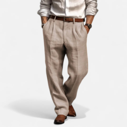 Delvoir | Men’s Pleated Trousers – Structured Elegance, Contemporary Comfort