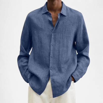 Delvoir | Men’s Classic Fit Linen Shirt – Timeless Comfort, Effortless Sophistication
