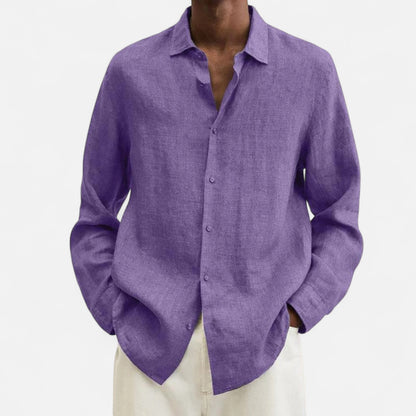Delvoir | Men’s Classic Fit Linen Shirt – Timeless Comfort, Effortless Sophistication