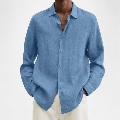 Delvoir | Men’s Classic Fit Linen Shirt – Timeless Comfort, Effortless Sophistication
