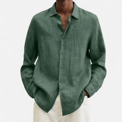 Delvoir | Men’s Classic Fit Linen Shirt – Timeless Comfort, Effortless Sophistication