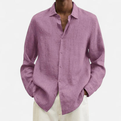 Delvoir | Men’s Classic Fit Linen Shirt – Timeless Comfort, Effortless Sophistication