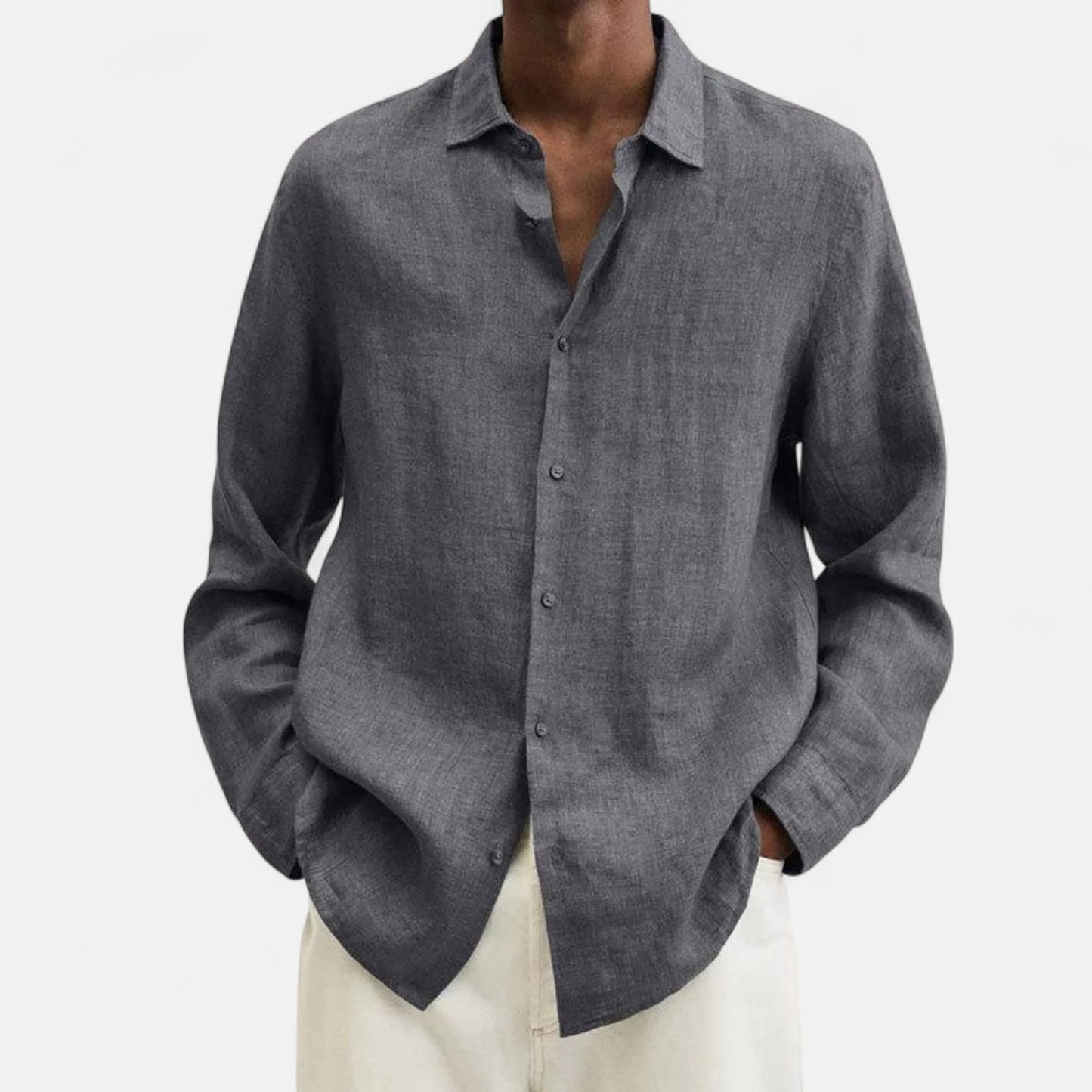 Delvoir | Men’s Classic Fit Linen Shirt – Timeless Comfort, Effortless Sophistication