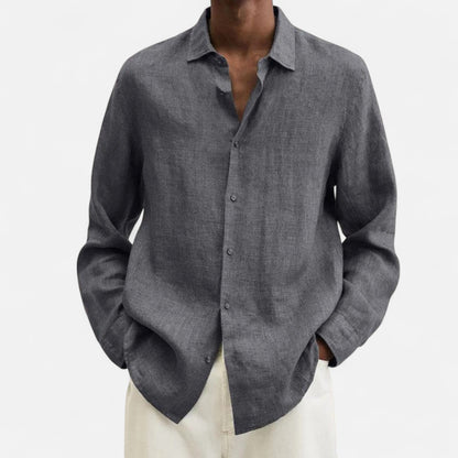 Delvoir | Men’s Classic Fit Linen Shirt – Timeless Comfort, Effortless Sophistication