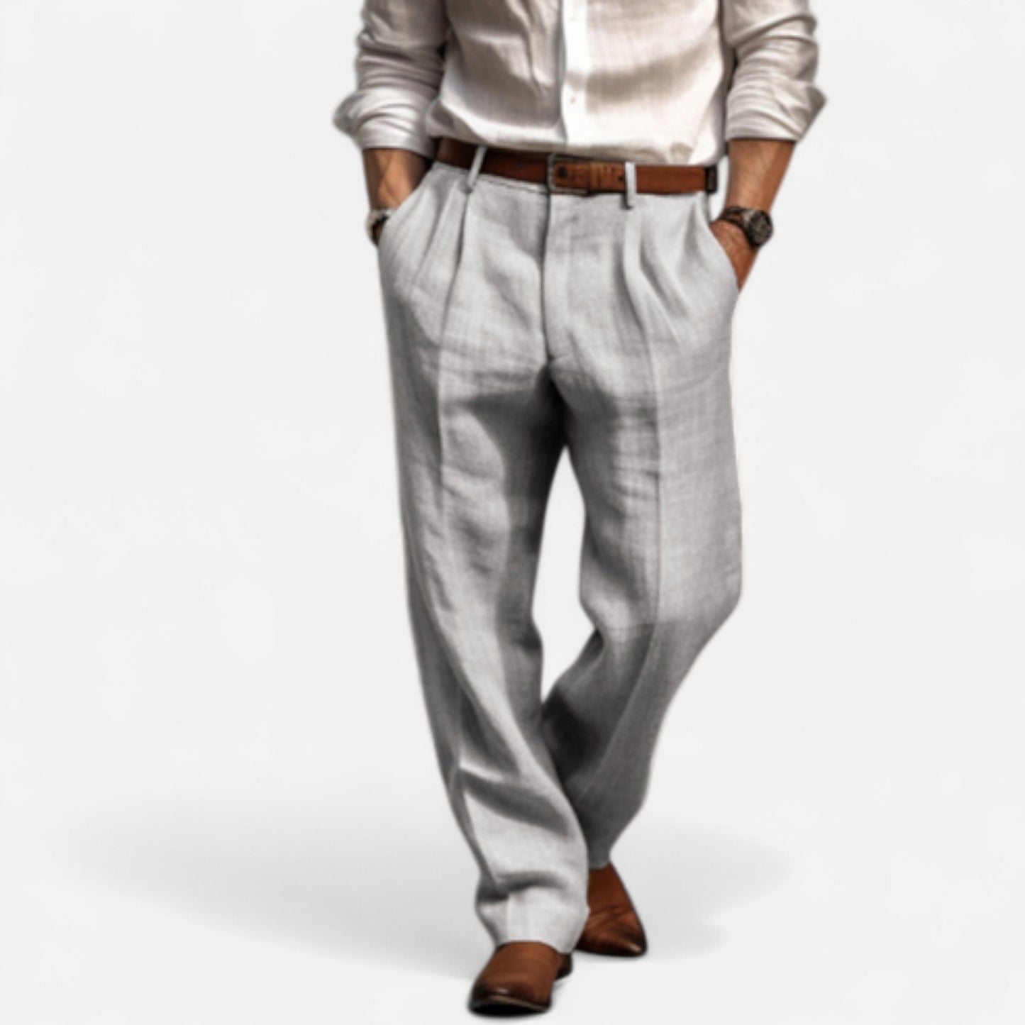 Delvoir | Men’s Pleated Trousers – Structured Elegance, Contemporary Comfort