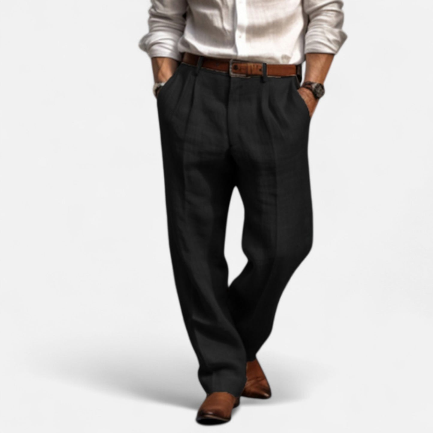 Delvoir | Men’s Pleated Trousers – Structured Elegance, Contemporary Comfort