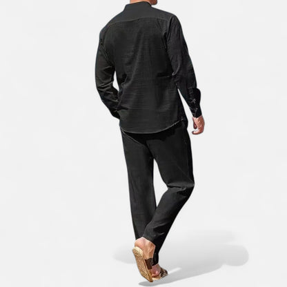 Delvoir | Men’s Long Sleeve Linen Two-Piece Set
