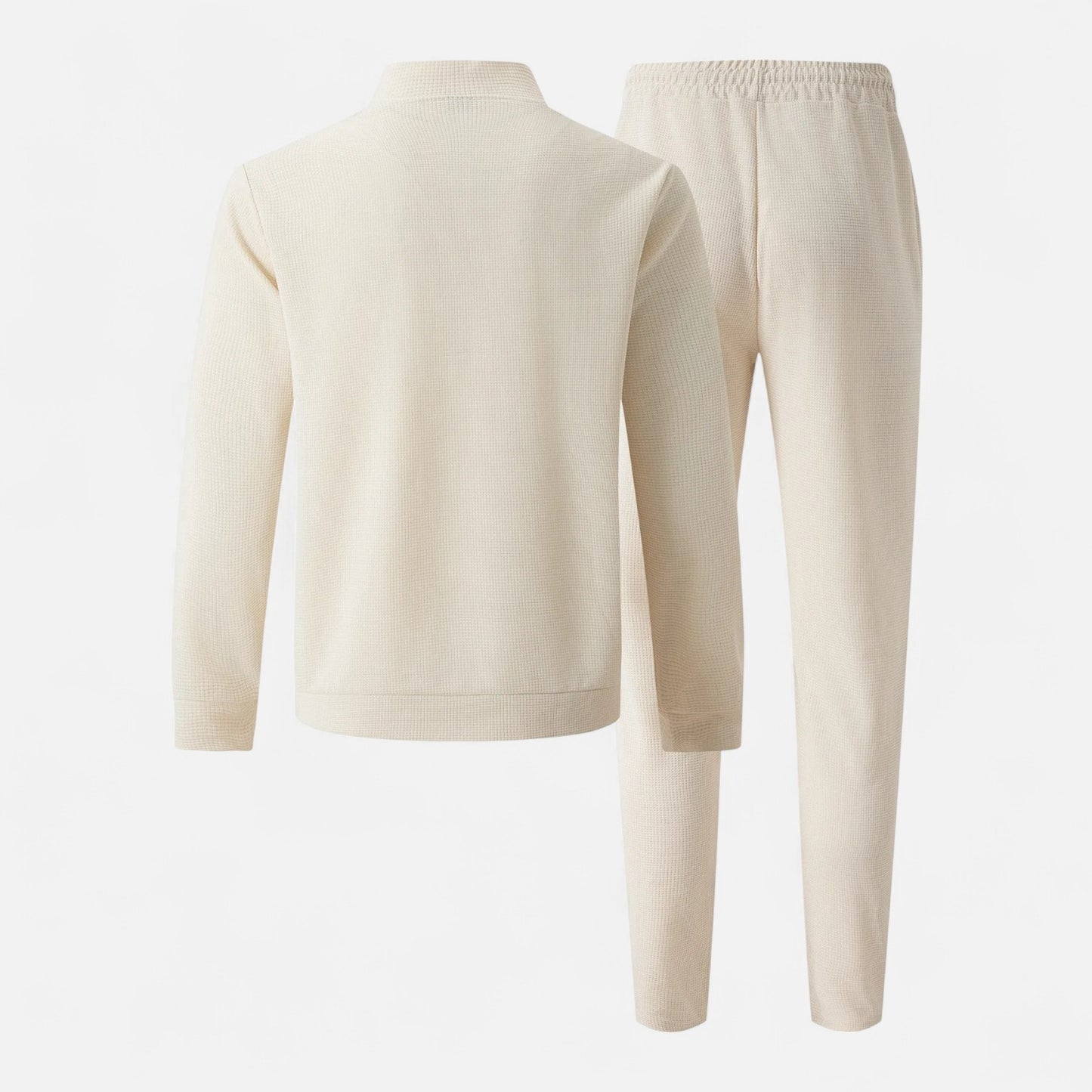 Delvoir | Men’s Long Sleeve Two-Piece Zipper Set – Relaxed Sophistication, All-Season Versatility