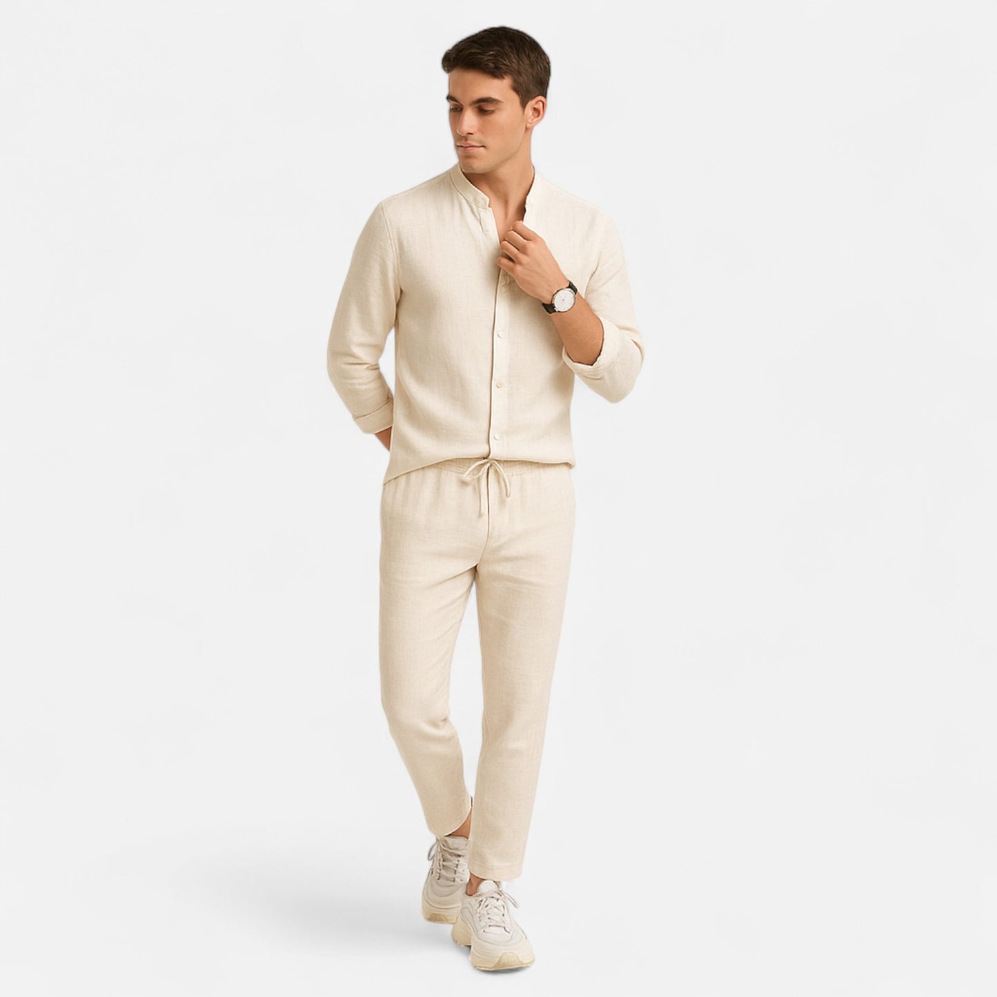 Delvoir | Men’s Long Sleeve Two-Piece Set – Refined Comfort, Effortless Versatility