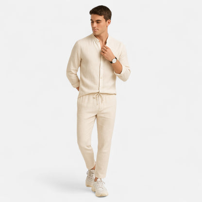 Delvoir | Men’s Long Sleeve Two-Piece Set – Refined Comfort, Effortless Versatility