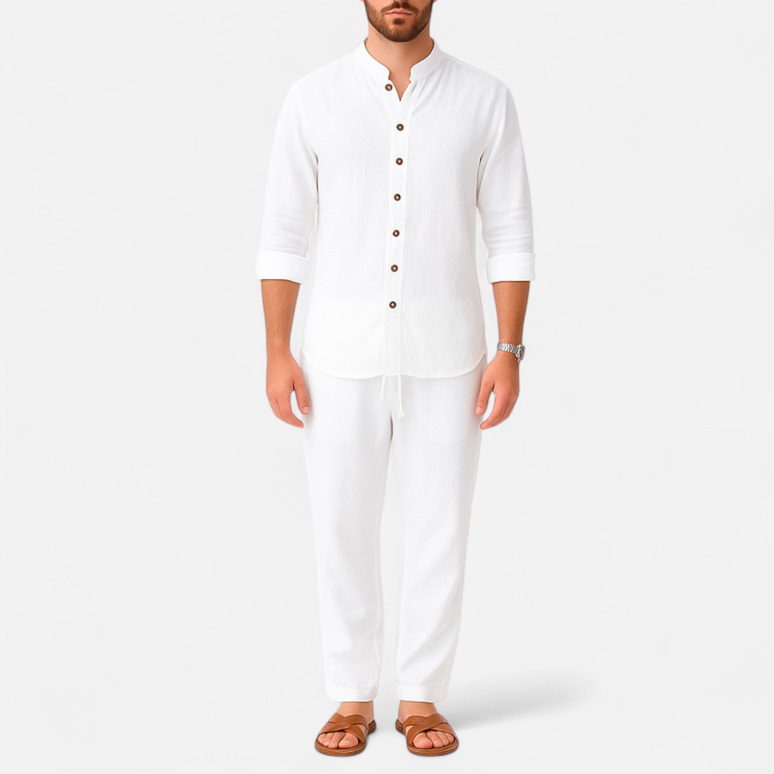 Delvoir | Men’s Long Sleeve Two-Piece Set – Refined Comfort, Effortless Versatility