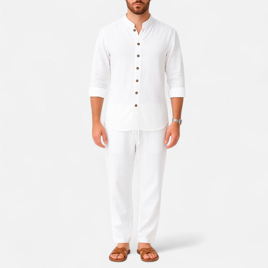 Delvoir | Men’s Long Sleeve Two-Piece Set – Refined Comfort, Effortless Versatility