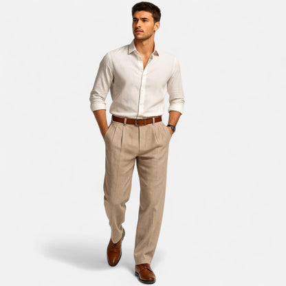Delvoir | Men’s Pleated Trousers – Structured Elegance, Contemporary Comfort