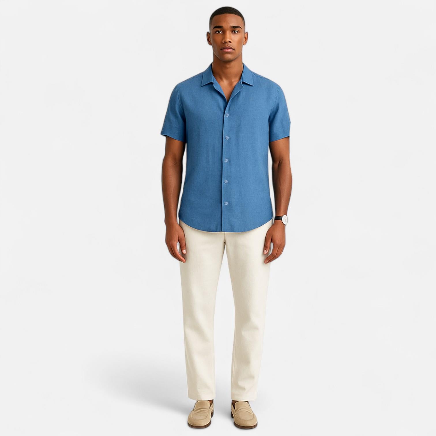 Delvoir | Men’s Linen T-Shirt – Lightweight Comfort, Timeless Sophistication