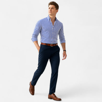 Delvoir | Men’s Classic Striped Summer Shirt – Timeless Pattern, Lightweight Comfort