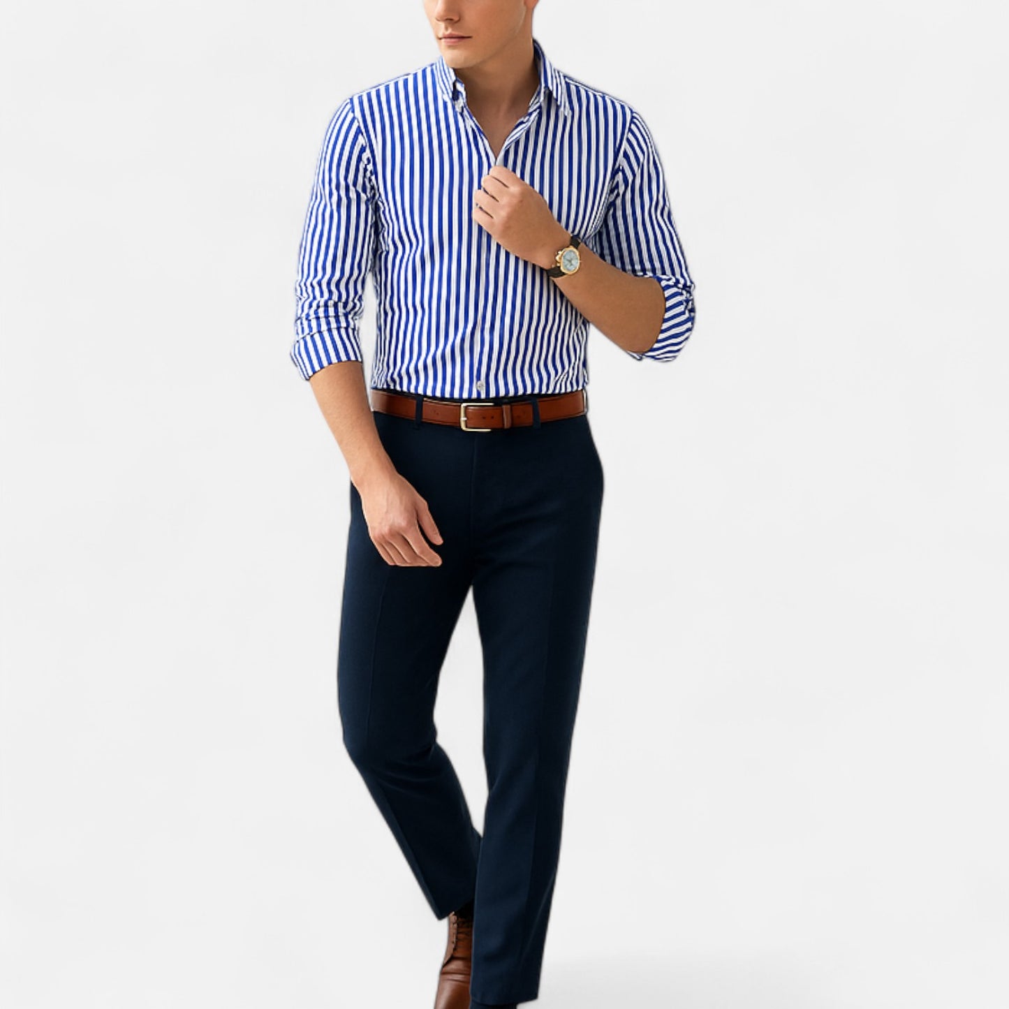 Delvoir | Men’s Classic Striped Summer Shirt – Timeless Pattern, Lightweight Comfort
