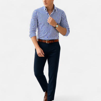 Delvoir | Men’s Classic Striped Summer Shirt – Timeless Pattern, Lightweight Comfort