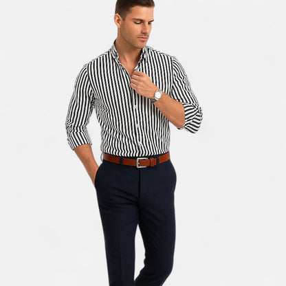 Delvoir | Men’s Classic Striped Summer Shirt – Timeless Pattern, Lightweight Comfort