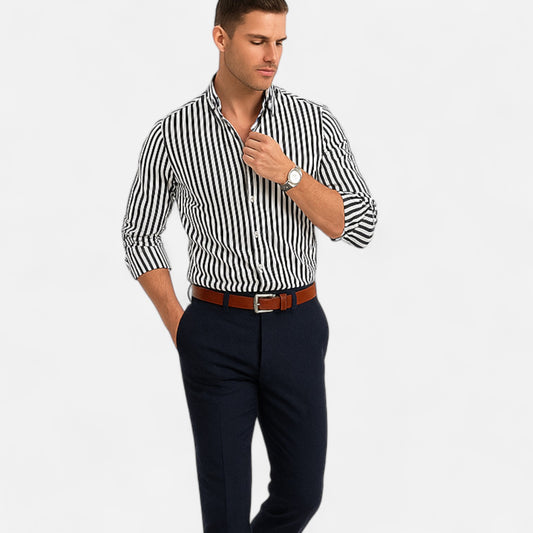 Delvoir | Men’s Classic Striped Summer Shirt – Timeless Pattern, Lightweight Comfort