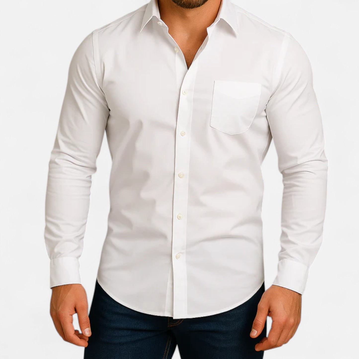Delvoir | Men’s Classic Wrinkle-Free Shirt – Timeless Elegance, Effortless Maintenance