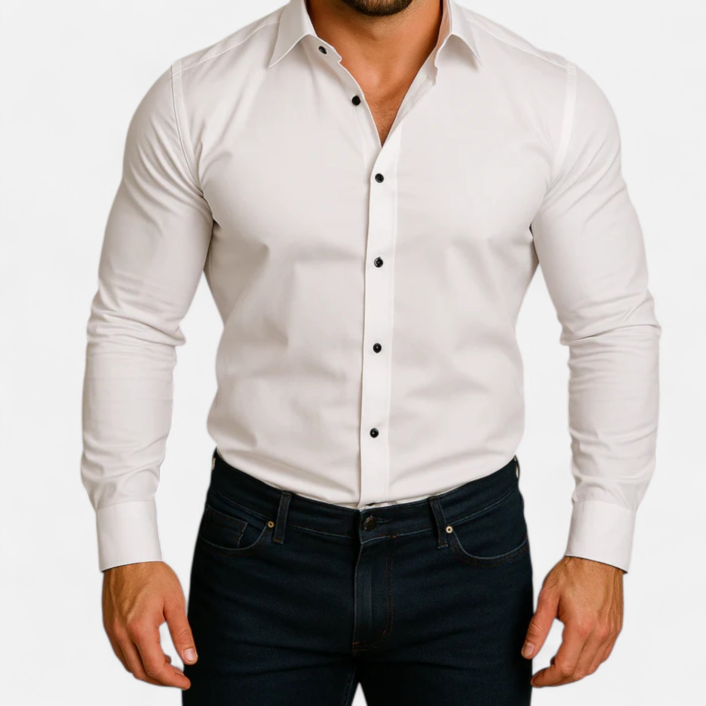 Delvoir | Men’s Classic Wrinkle-Free Shirt – Timeless Elegance, Effortless Maintenance