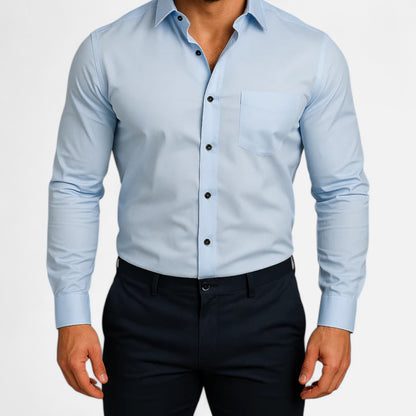 Delvoir | Men’s Classic Wrinkle-Free Shirt – Timeless Elegance, Effortless Maintenance