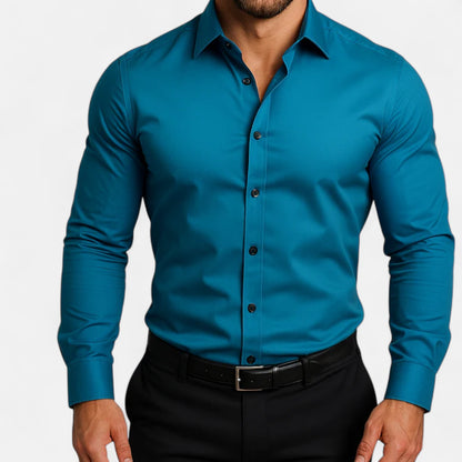 Delvoir | Men’s Classic Wrinkle-Free Shirt – Timeless Elegance, Effortless Maintenance