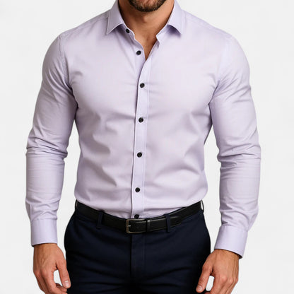Delvoir | Men’s Classic Wrinkle-Free Shirt – Timeless Elegance, Effortless Maintenance