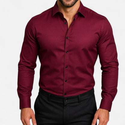 Delvoir | Men’s Classic Wrinkle-Free Shirt – Timeless Elegance, Effortless Maintenance