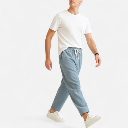 Delvoir | Men’s Cotton-Linen Trousers – Effortless Sophistication, Everyday Comfort
