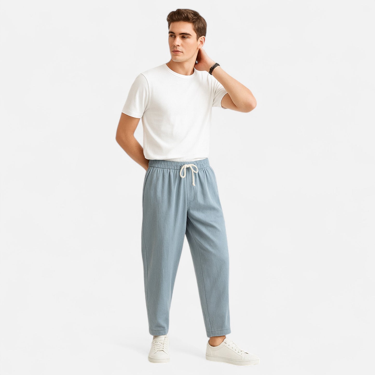 Delvoir | Men’s Cotton-Linen Trousers – Effortless Sophistication, Everyday Comfort