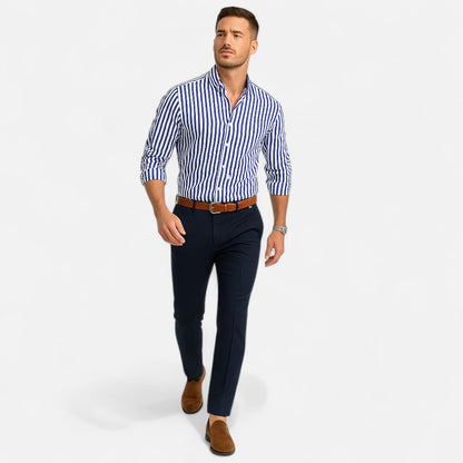 Delvoir | Men’s Classic Striped Summer Shirt – Timeless Pattern, Lightweight Comfort