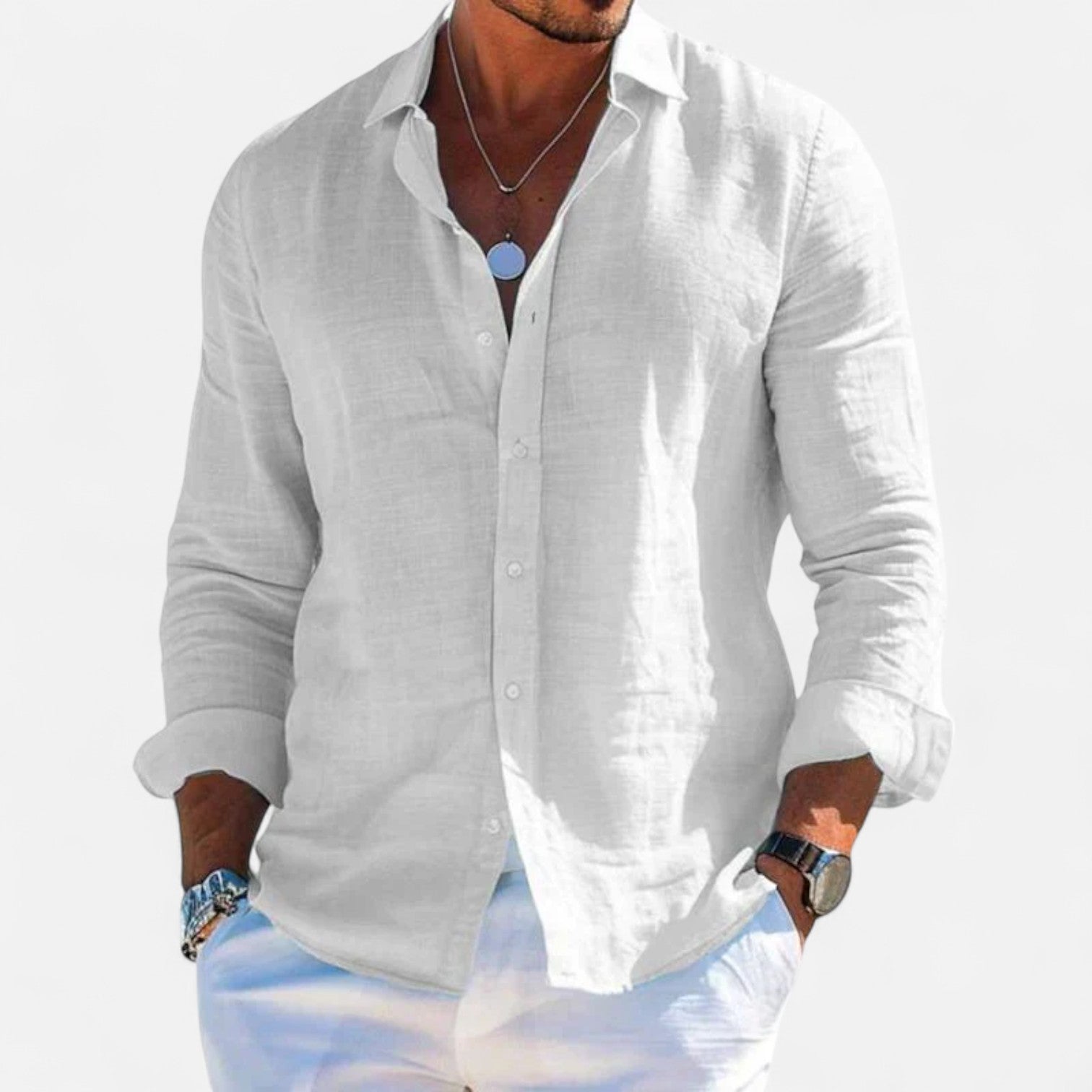 Delvoir | Men’s Cotton-Linen Casual Shirt – Effortless Comfort, Timeless Style