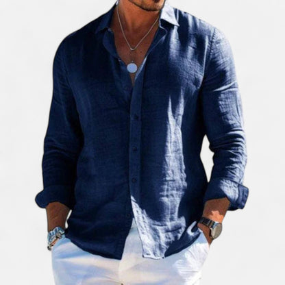 Delvoir | Men’s Cotton-Linen Casual Shirt – Effortless Comfort, Timeless Style