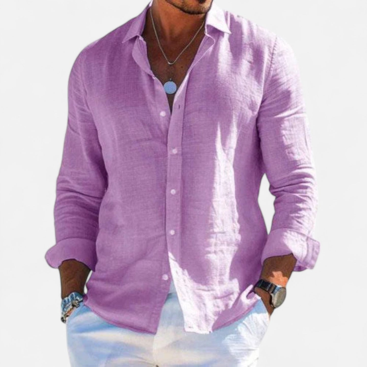 Delvoir | Men’s Cotton-Linen Casual Shirt – Effortless Comfort, Timeless Style