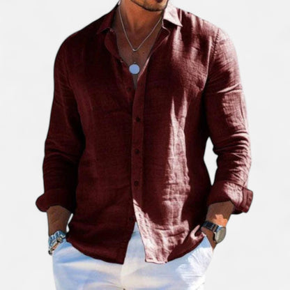 Delvoir | Men’s Cotton-Linen Casual Shirt – Effortless Comfort, Timeless Style
