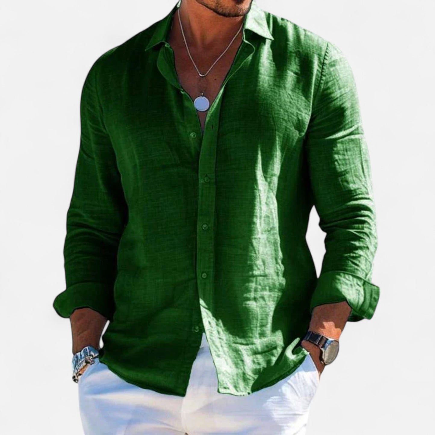 Delvoir | Men’s Cotton-Linen Casual Shirt – Effortless Comfort, Timeless Style
