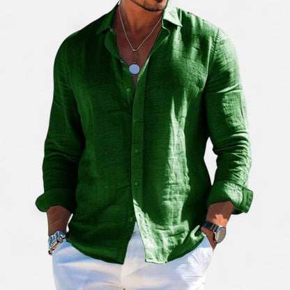 Delvoir | Men’s Cotton-Linen Casual Shirt – Effortless Comfort, Timeless Style