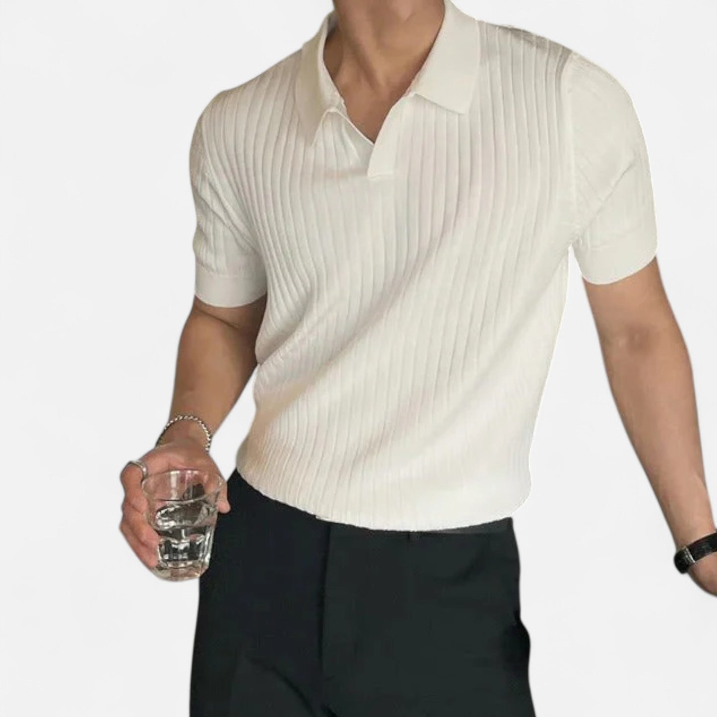 Delvoir | Men’s Summer Slim Fit Polo Shirt – Tailored Elegance, Lightweight Comfort