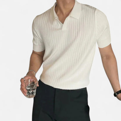 Delvoir | Men’s Summer Slim Fit Polo Shirt – Tailored Elegance, Lightweight Comfort